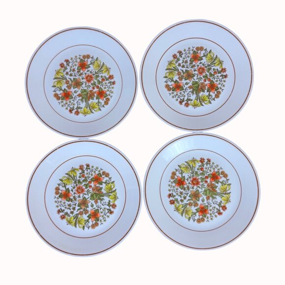 Corelle Indian Summer Dinner Plates Set of 4 VTG Retro Kitchen Table 8.5 Inch - Picture 1 of 11